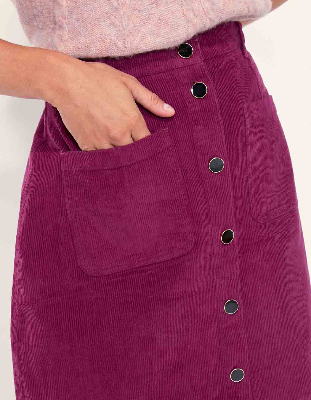Jupe velours trapèze NOOR