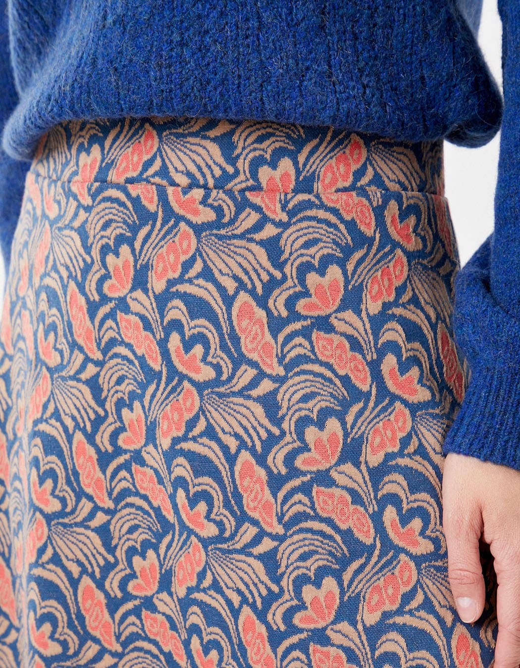 Jupe trapèze maille souple à motifs SIGRUN
