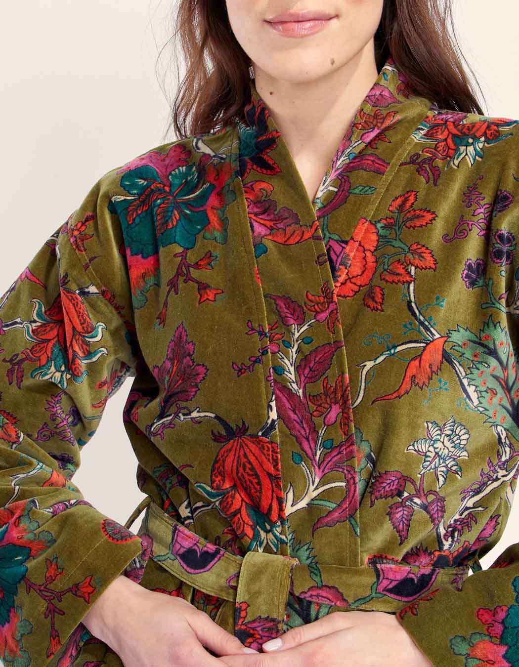 Kimono long velours lisse KIMLO