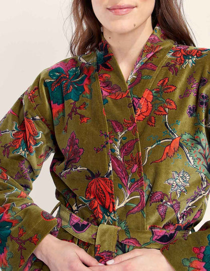 Kimono long velours lisse KIMLO