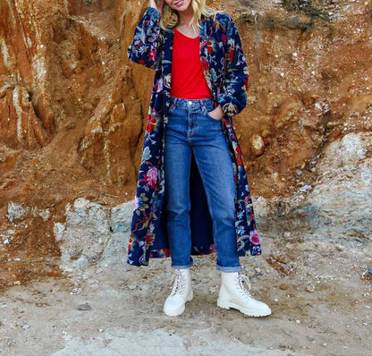 Kimono long velours lisse KIMLO