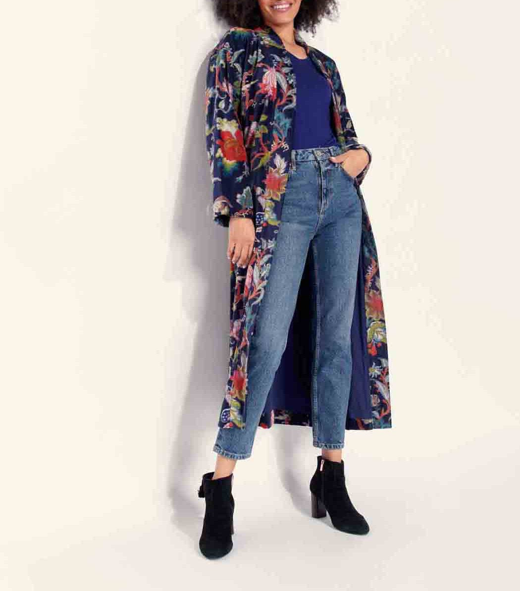 Kimono long velours lisse KIMLO