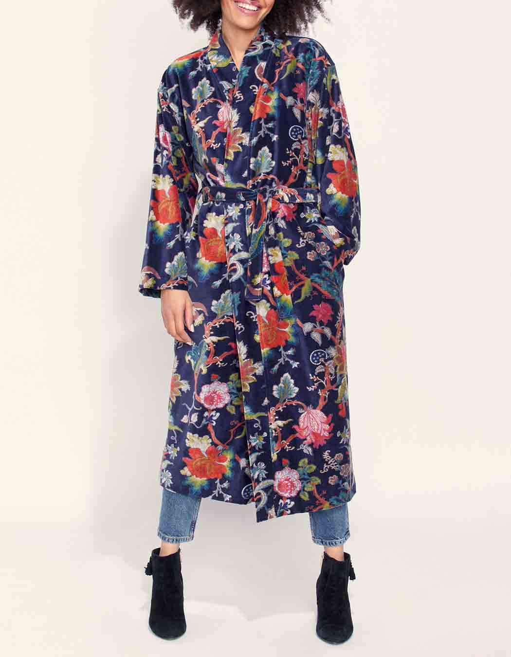 Kimono long velours lisse KIMLO