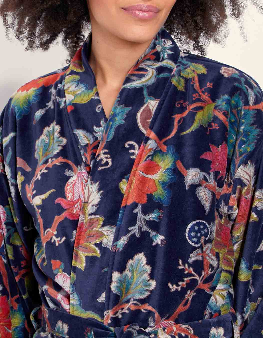 Kimono long velours lisse KIMLO