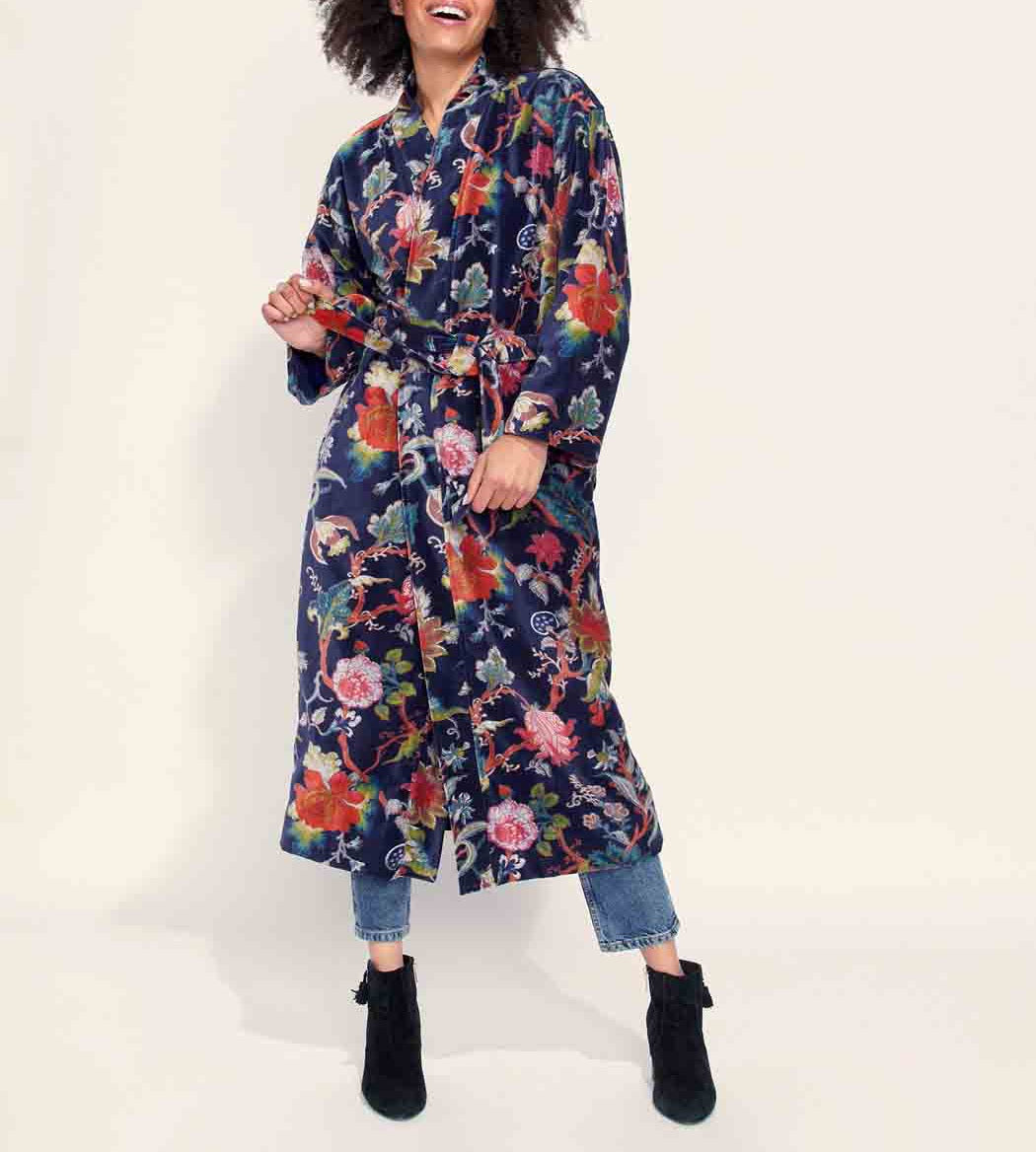 Kimono long velours lisse KIMLO