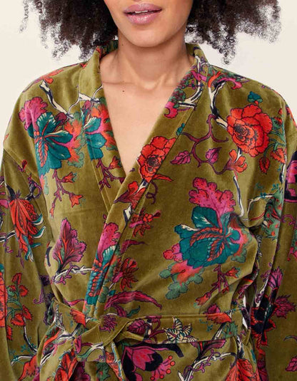 Kimono court velours lisse  KIMSHO
