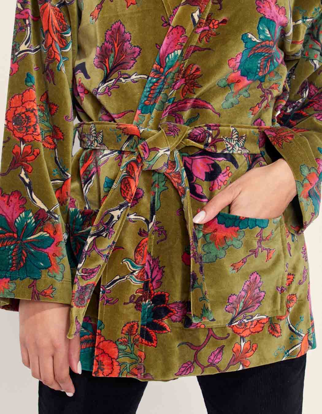 Kimono court velours lisse  KIMSHO