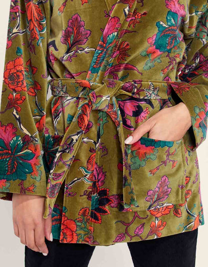 Kimono court velours lisse  KIMSHO