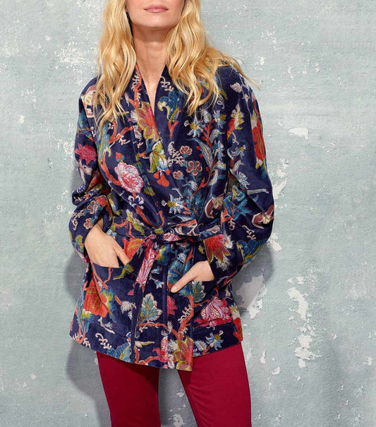 Kimono court velours lisse  KIMSHO