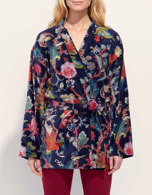 Kimono court velours lisse  KIMSHO