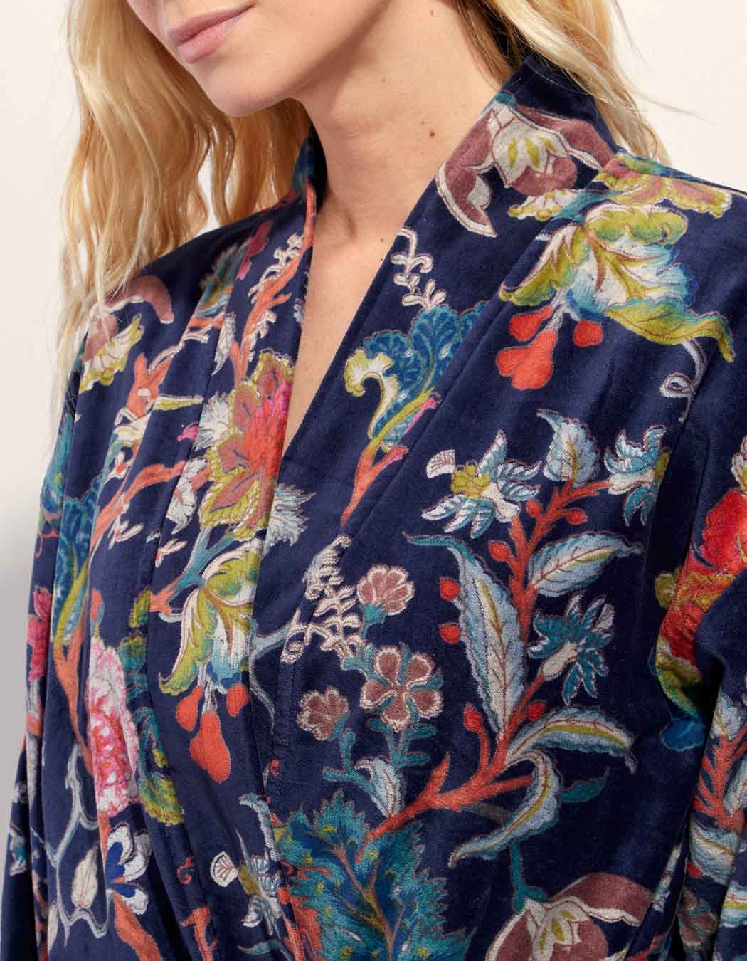 Kimono court velours lisse  KIMSHO