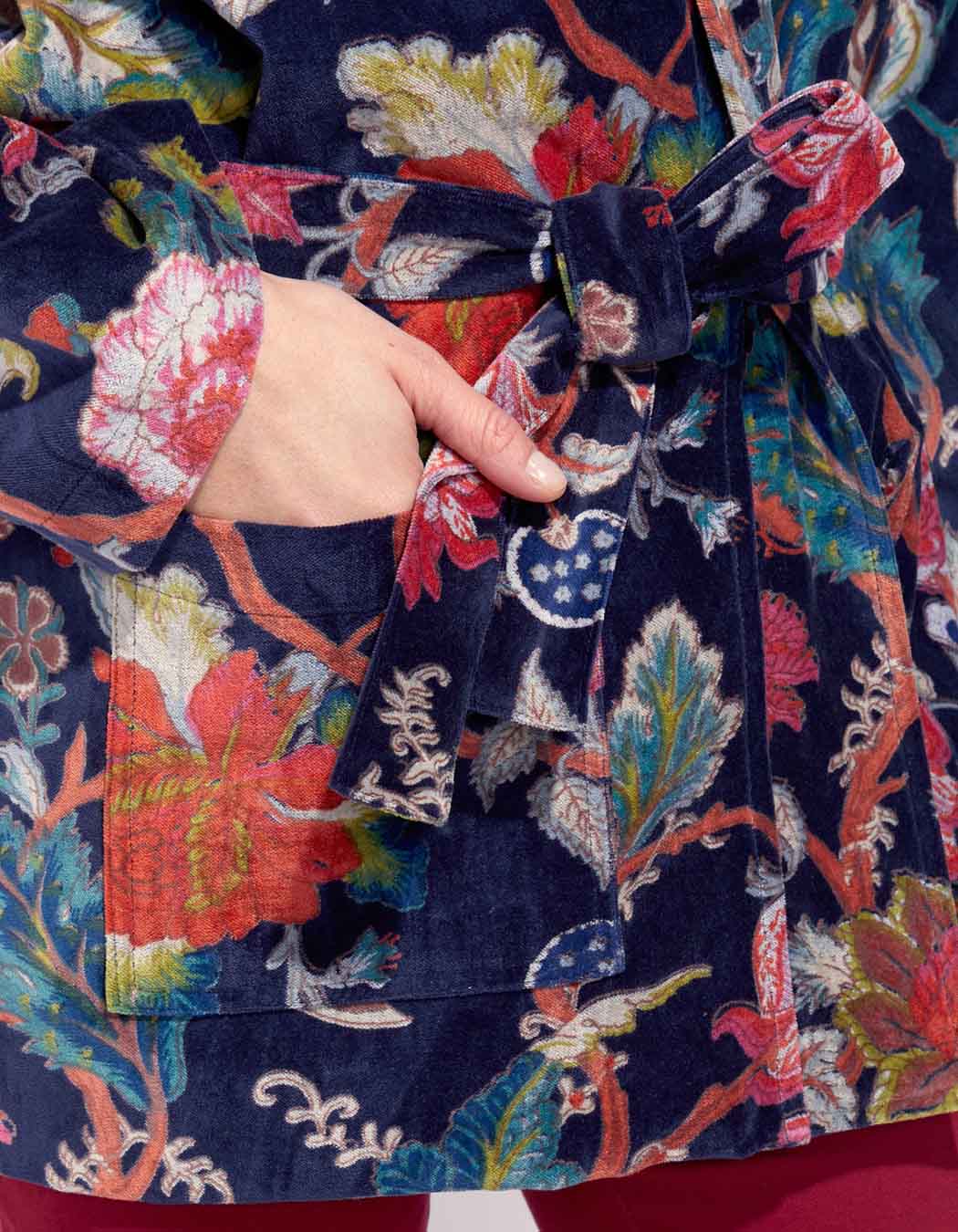Kimono court velours lisse  KIMSHO
