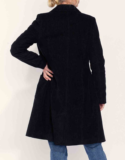 Manteau velours côtelé uni mi-long BARINA