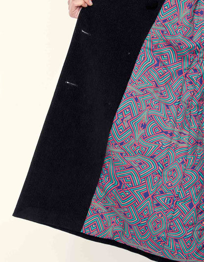 Manteau velours côtelé uni mi-long BARINA