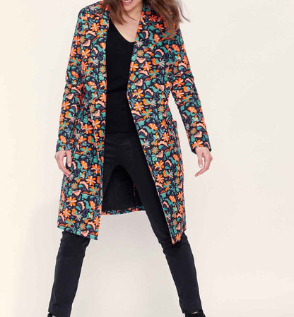 Manteau velours imprimé mi-long BARINA