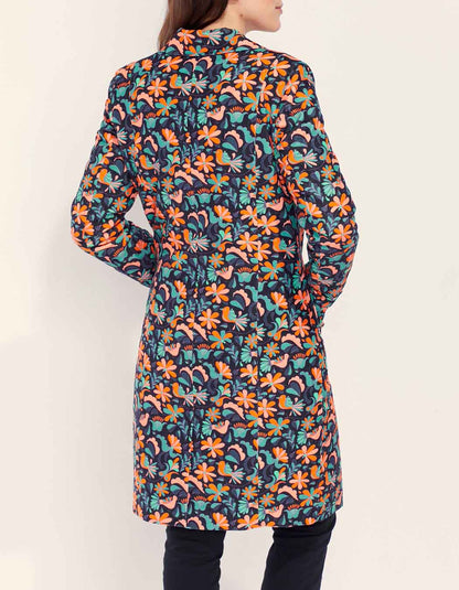 Manteau velours imprimé mi-long BARINA