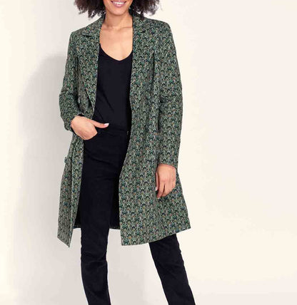 Manteau velours imprimé mi-long BARINA