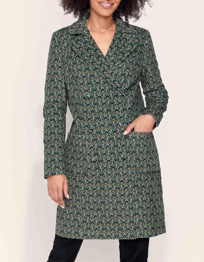 Manteau velours imprimé mi-long BARINA