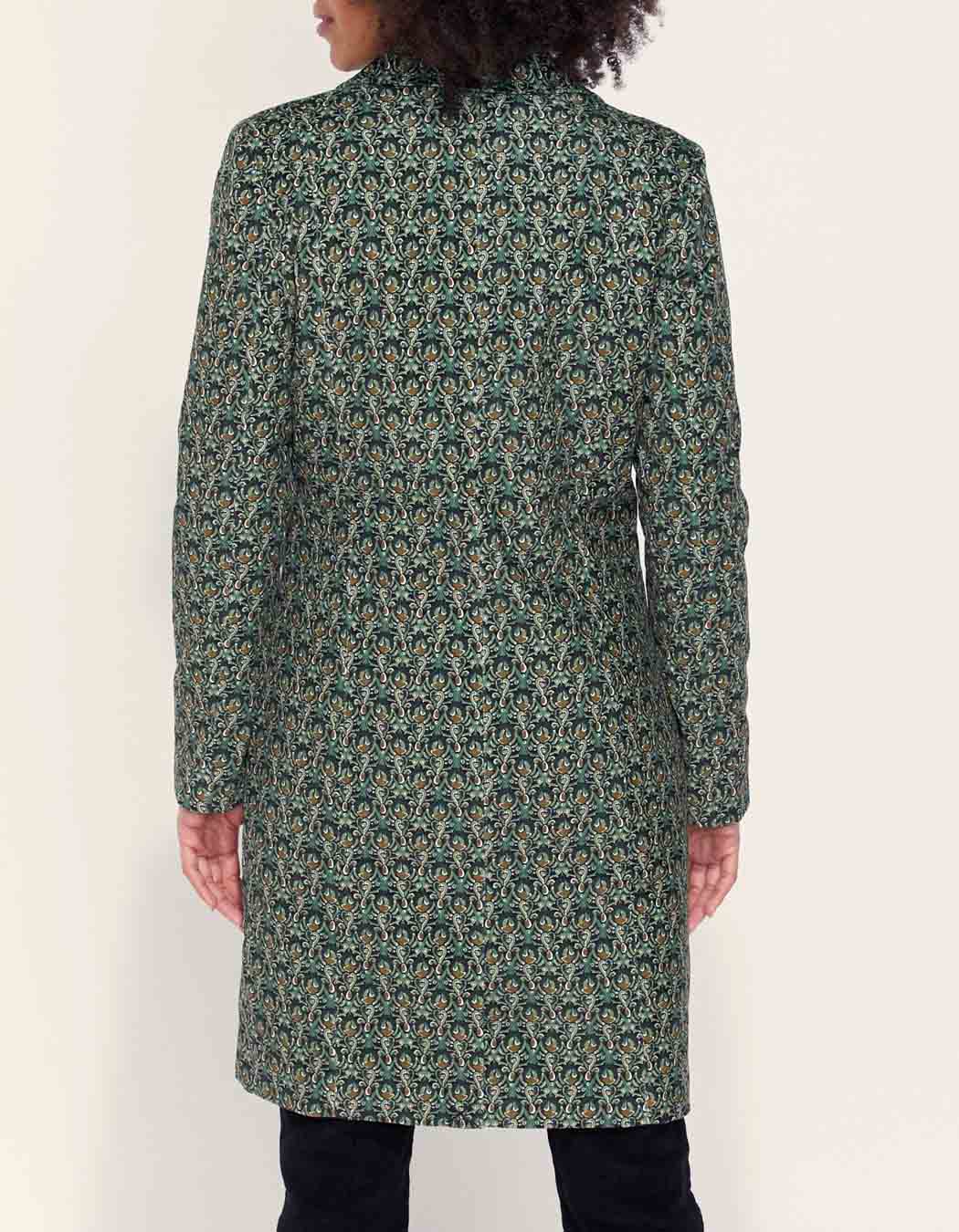 Manteau velours imprimé mi-long BARINA