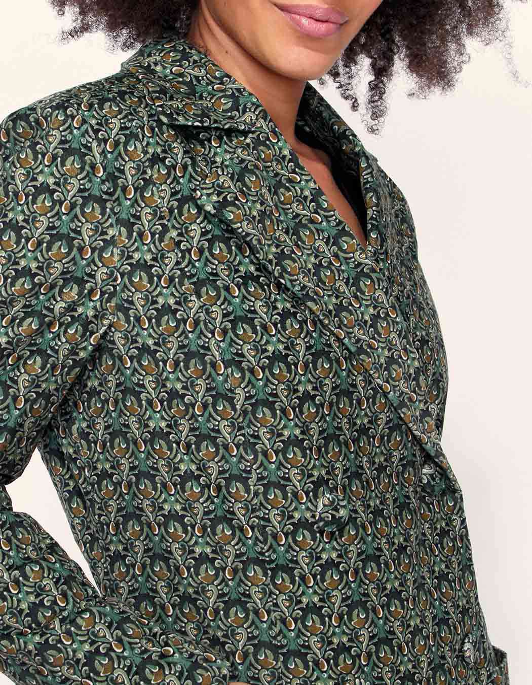 Manteau velours imprimé mi-long BARINA