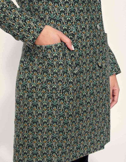 Manteau velours imprimé mi-long BARINA