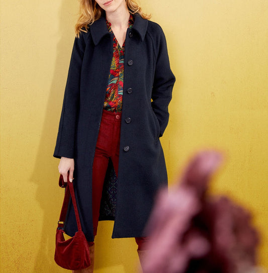 Manteau long en lainage uni BEKA
