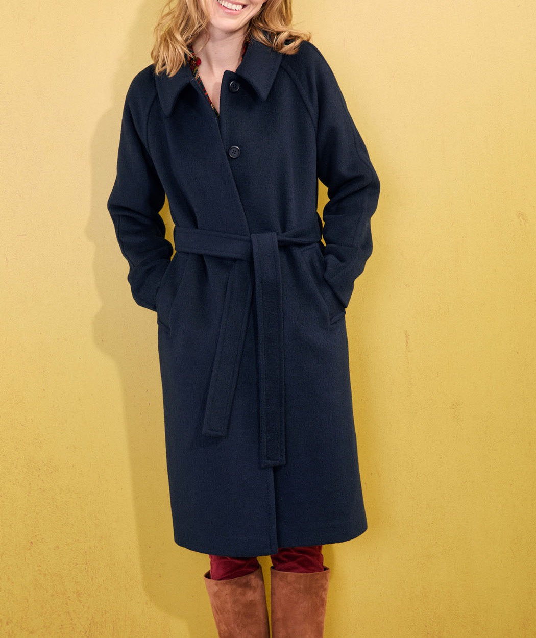 Manteau long en lainage uni BEKA