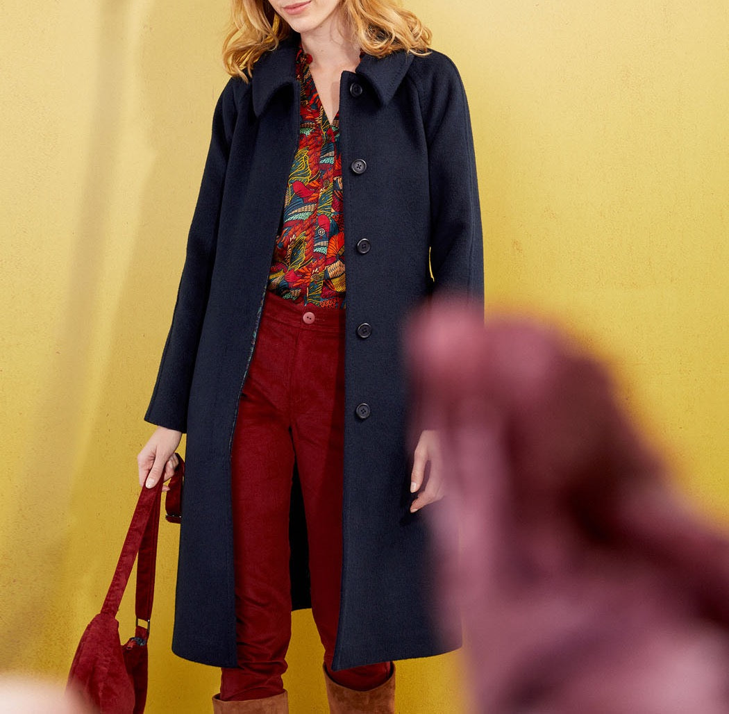 Manteau long en lainage uni BEKA