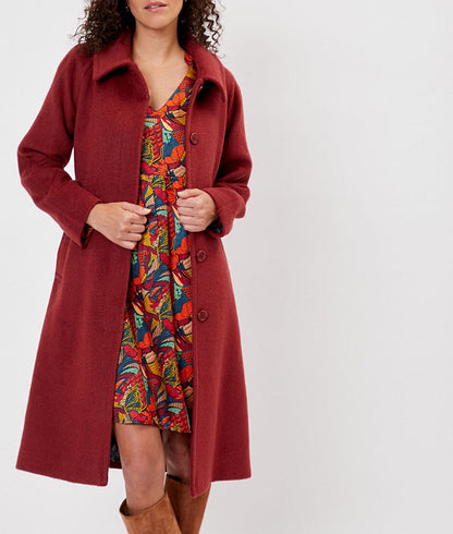 Manteau long en lainage uni BEKA