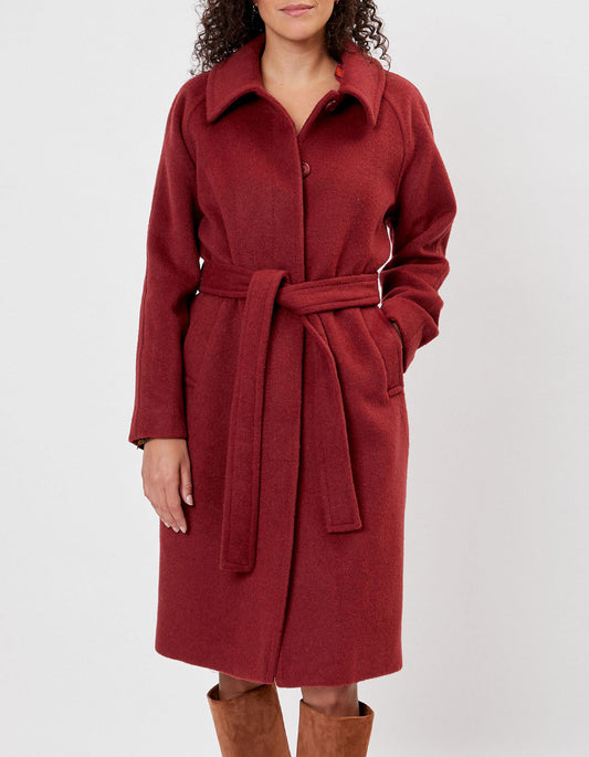 Manteau long en lainage uni BEKA
