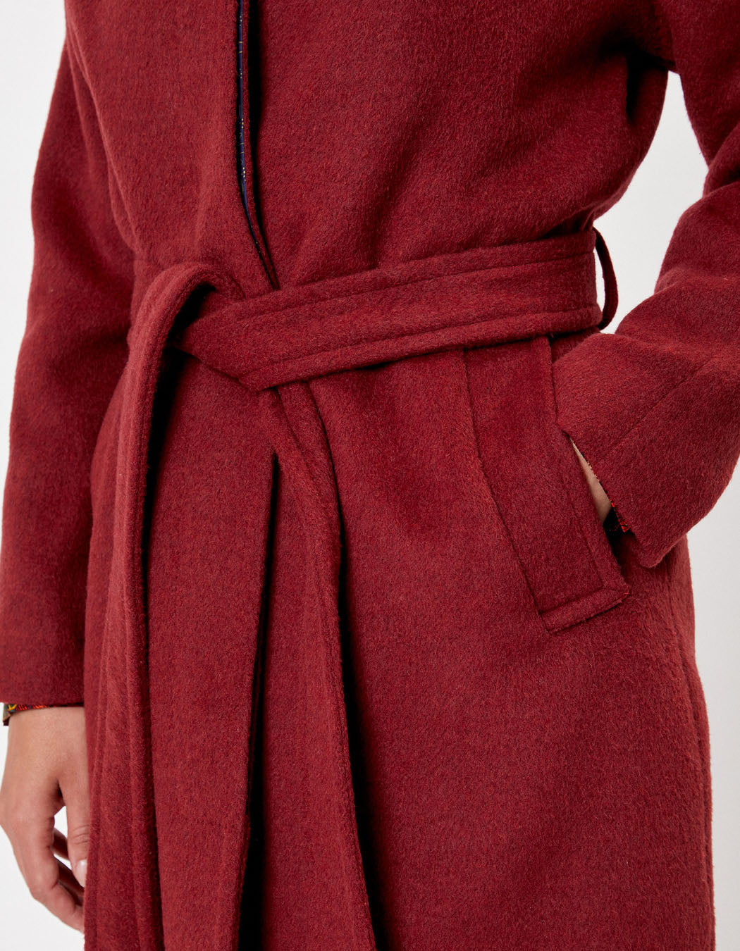 Manteau long en lainage uni BEKA