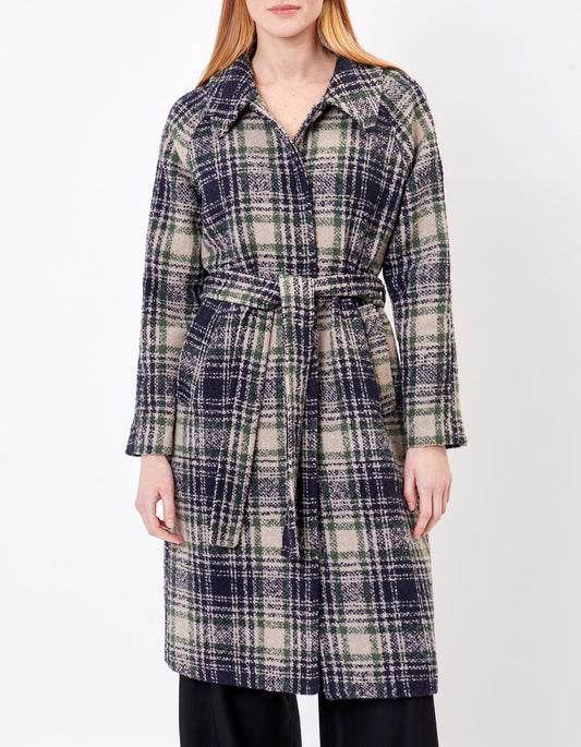 Manteau long en lainage motif BEKA