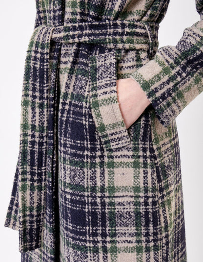 Manteau long en lainage motif BEKA