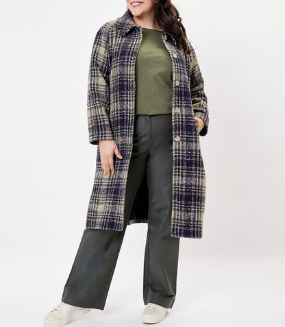 Manteau long en lainage motif BEKA