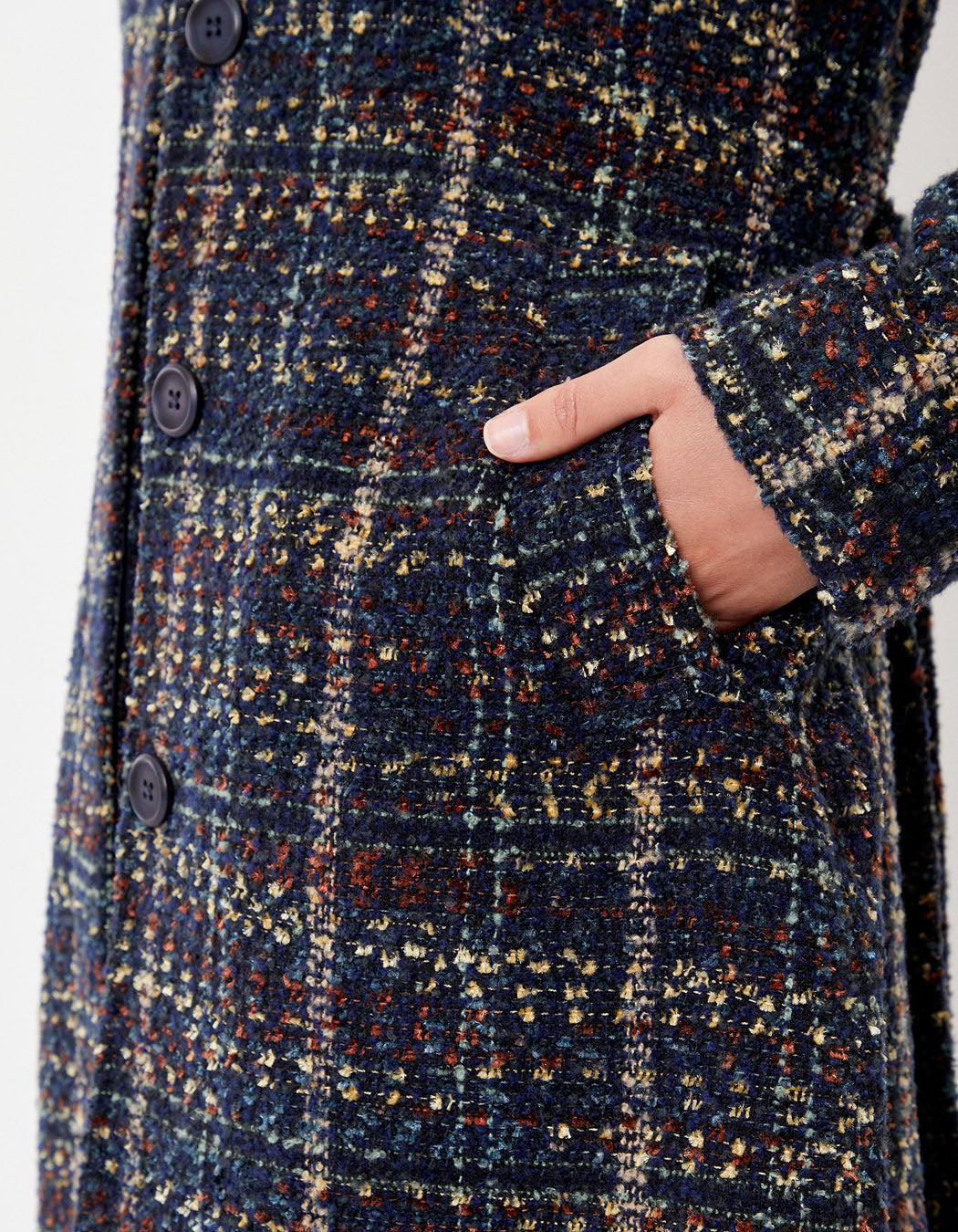 Manteau long en lainage motif BEKA