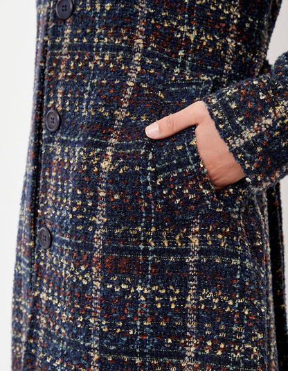Manteau long en lainage motif BEKA