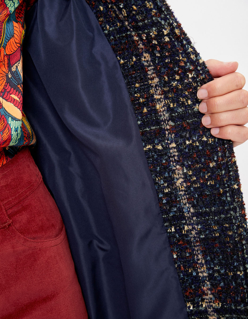 Manteau long en lainage motif BEKA