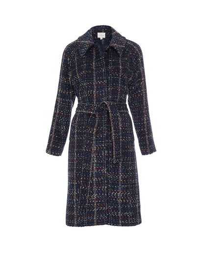 Manteau long en lainage motif BEKA