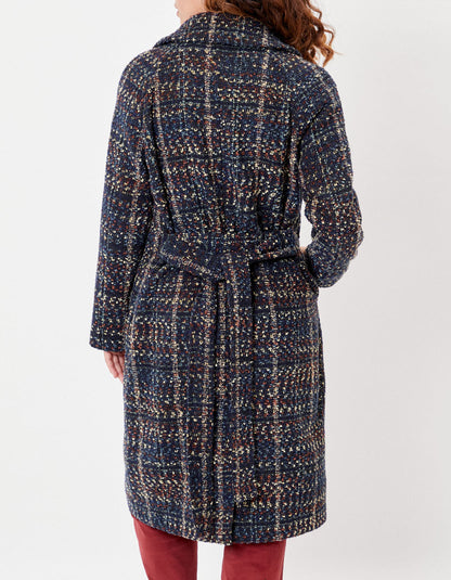 Manteau long en lainage motif BEKA