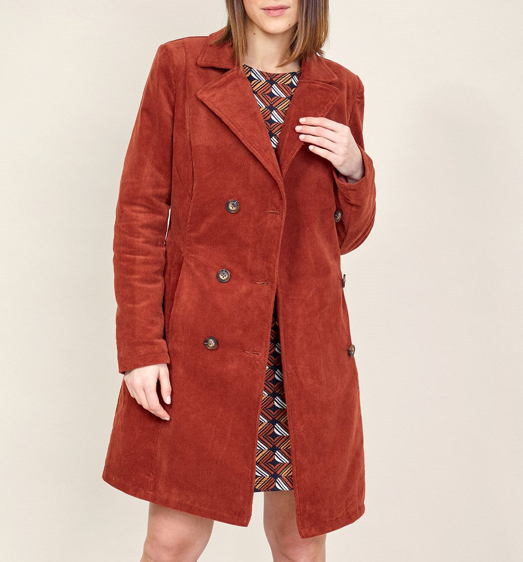 Manteau long en velours côtelé  PEMAN