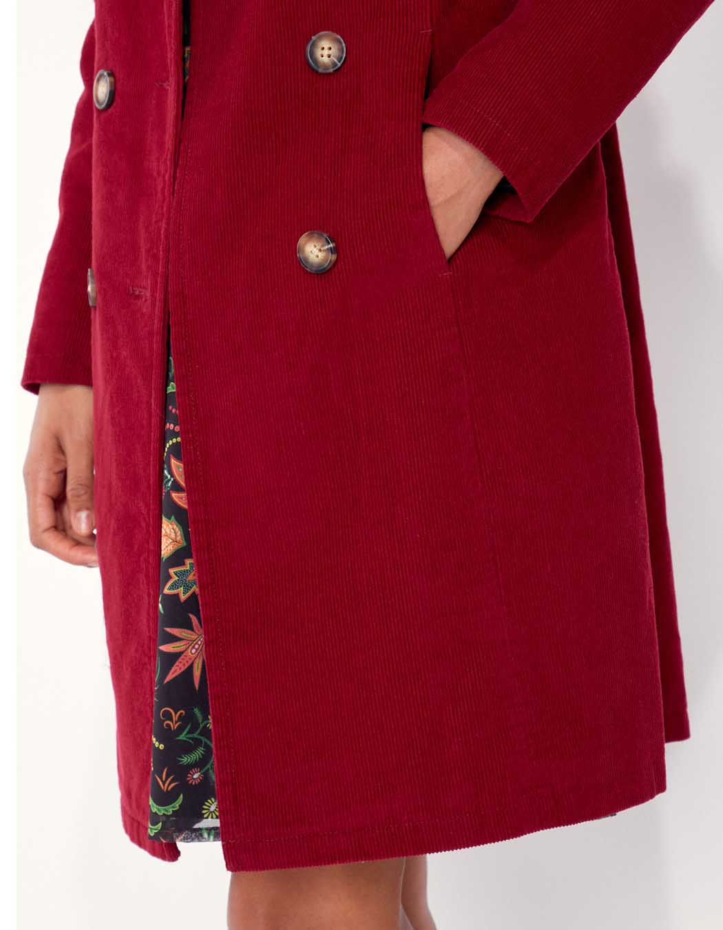 Manteau velours mi-long PEMO