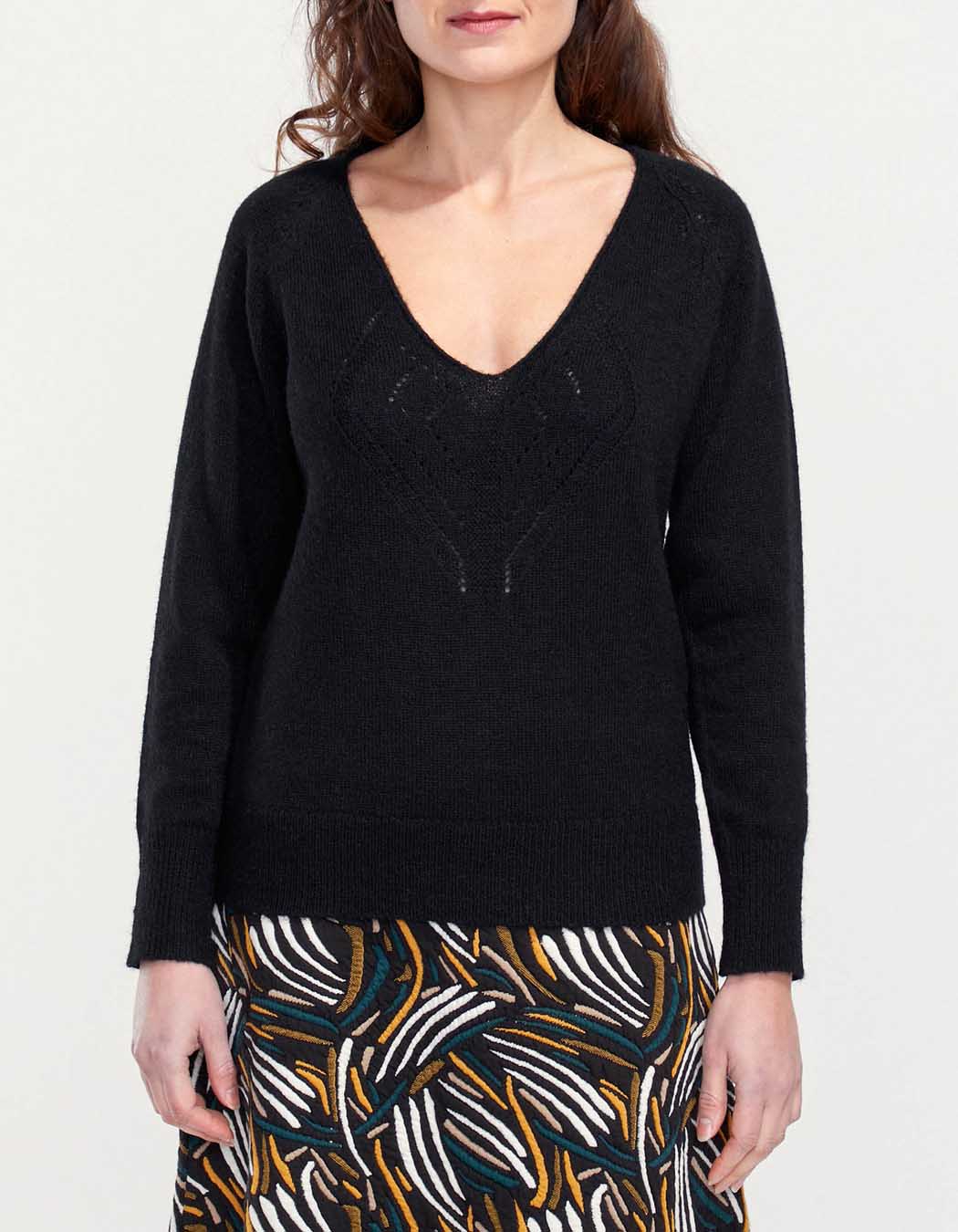 Pull col V en maille NANDI