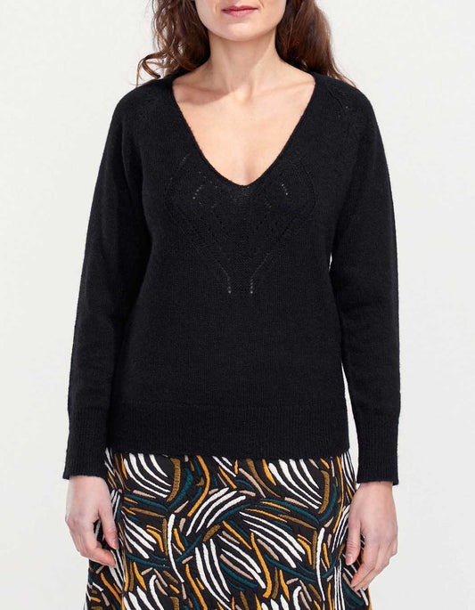 Pull col V en maille NANDI