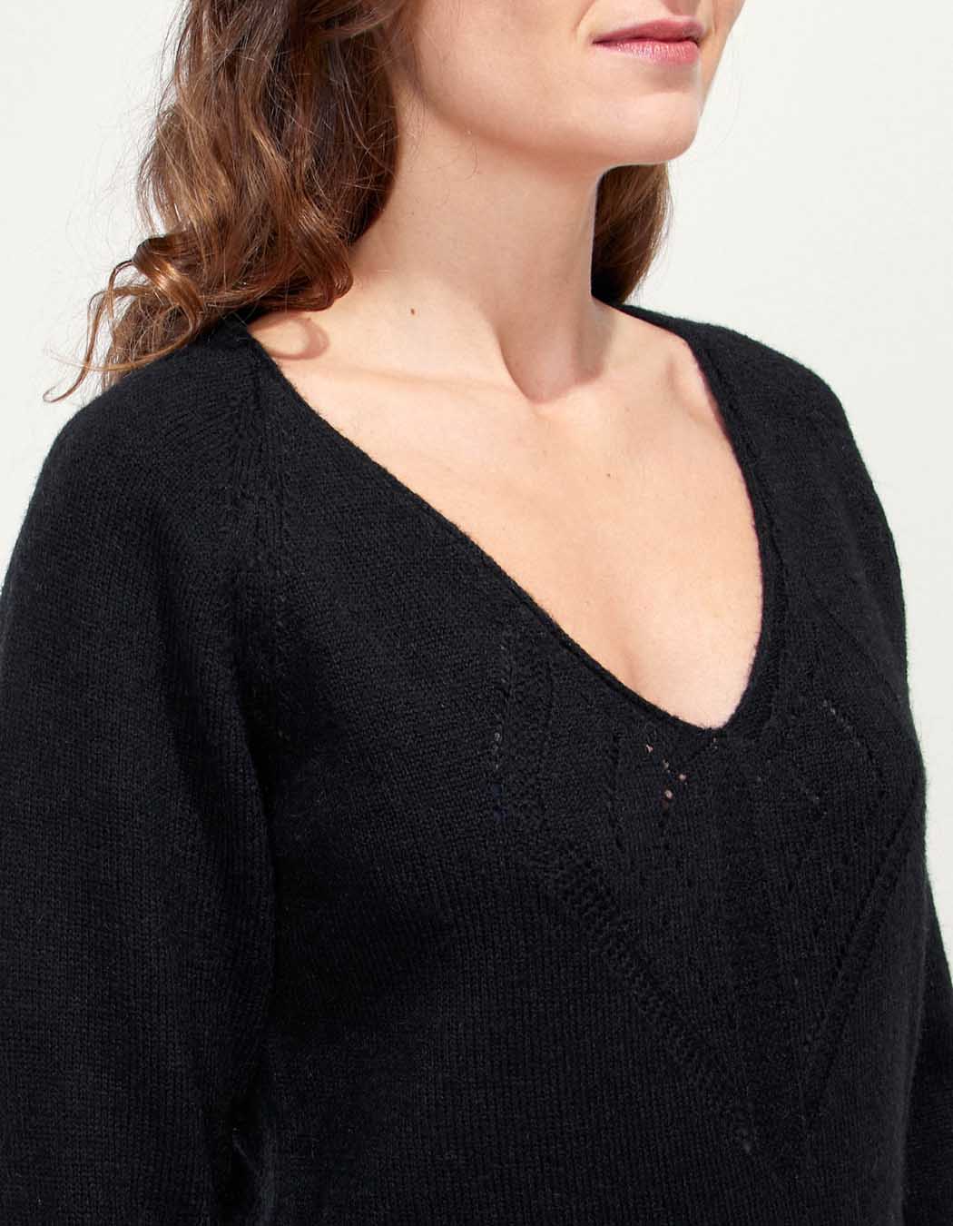 Pull col V en maille NANDI