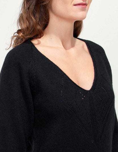 Pull col V en maille NANDI
