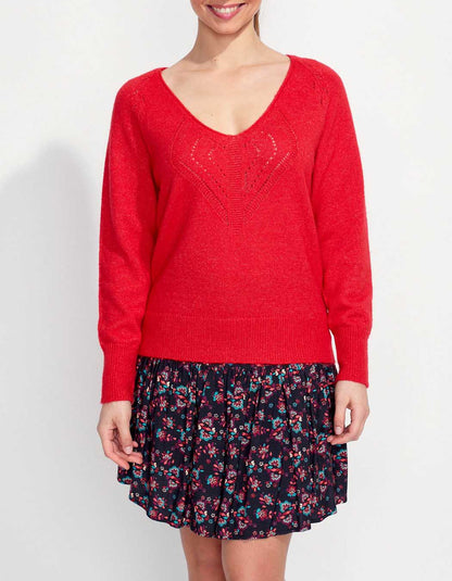 Pull col V en maille NANDI