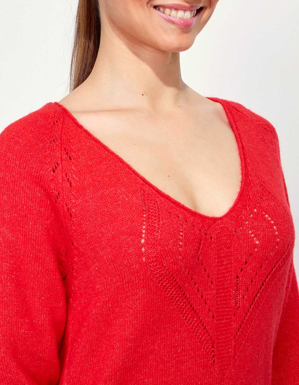 Pull col V en maille NANDI