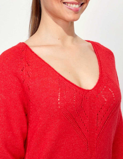 Pull col V en maille NANDI