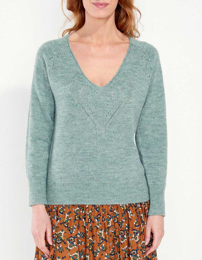 Pull col V en maille NANDI