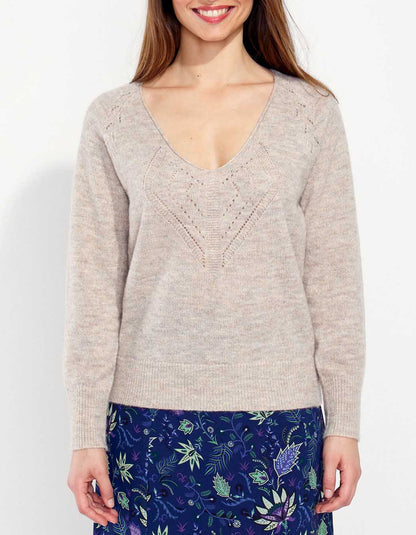 Pull col V en maille NANDI